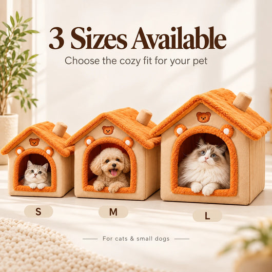 Pawxify Cozy Den Indoor Pet House – Washable Dog & Cat Bed