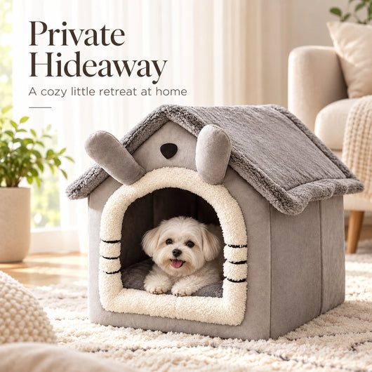 Pawxify Cozy Den Indoor Pet House – Washable Dog & Cat Bed