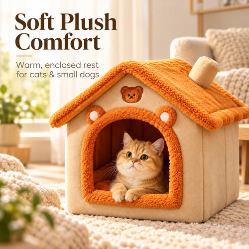 Pawxify Cozy Den Indoor Pet House – Washable Dog & Cat Bed