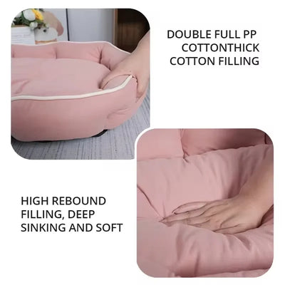 Pawxify CozyHaven Cushioned Bolster Dog Bed