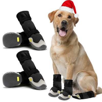 Pawxify TrailGrip Reflective Dog Boots – Set of 4