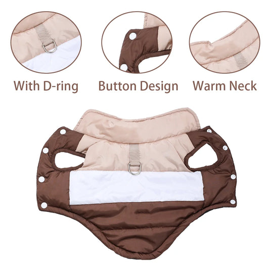 Pawxify CozyClip Colorblock Winter Dog Vest