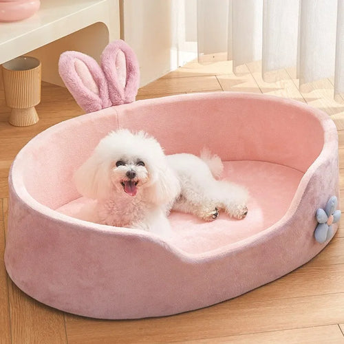 Pawxify BunnyNest Plush Bolster Pet Bed