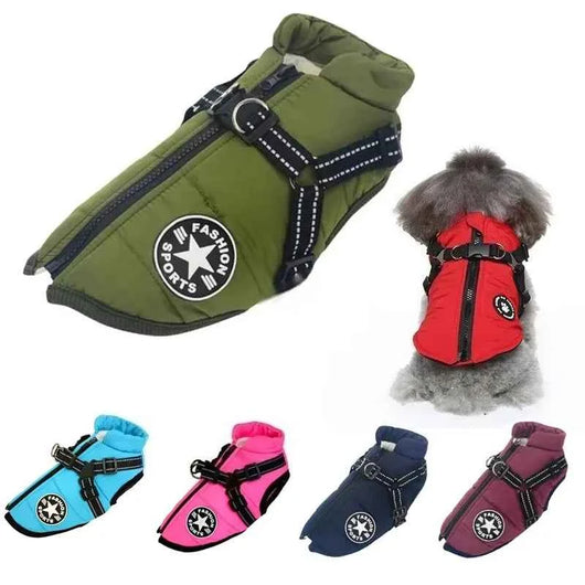 Pawxify ShieldWalk Winter Dog Coat with Built-In Harness