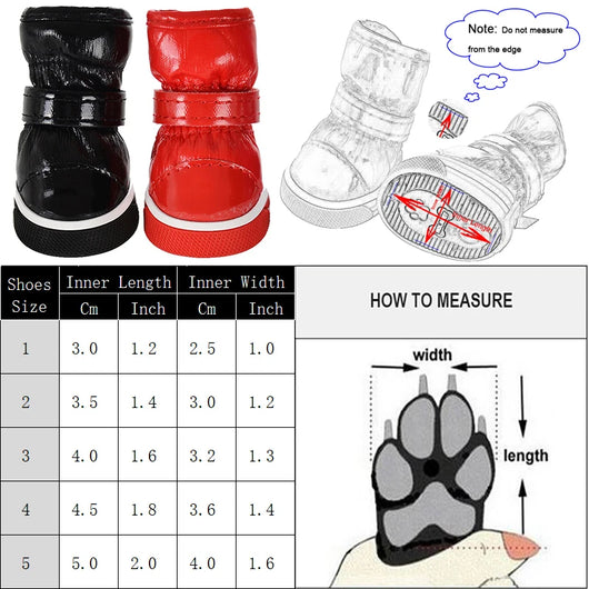 Pawxify SnowStep Fleece-Lined Winter Dog Boots