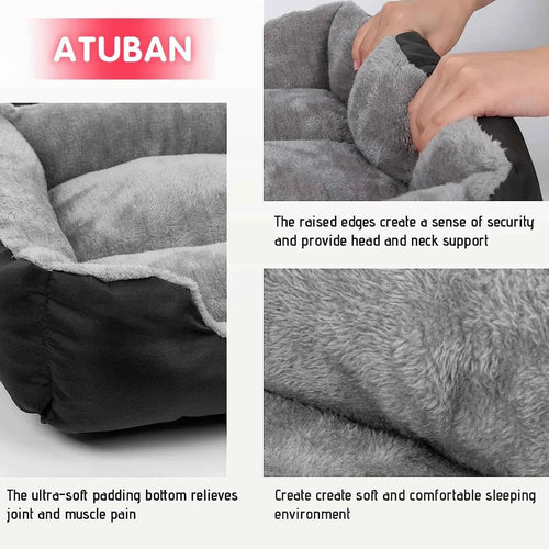 Pawxify CozyNest Plush Bolster Dog Bed