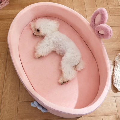 Pawxify BunnyNest Plush Bolster Pet Bed
