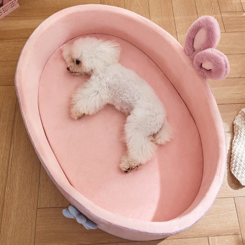 Pawxify BunnyNest Plush Bolster Pet Bed
