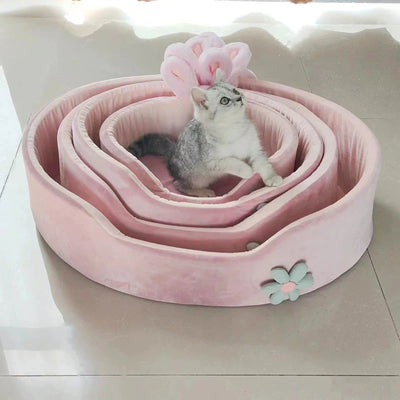 Pawxify BunnyNest Plush Bolster Pet Bed