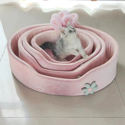 Pawxify BunnyNest Plush Bolster Pet Bed