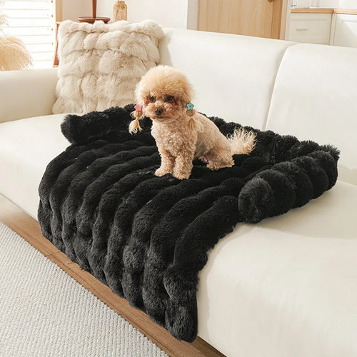 Pawxify CloudNest Faux Rabbit Fur Sofa Bed
