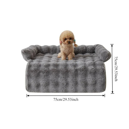 Pawxify CloudNest Faux Rabbit Fur Sofa Bed