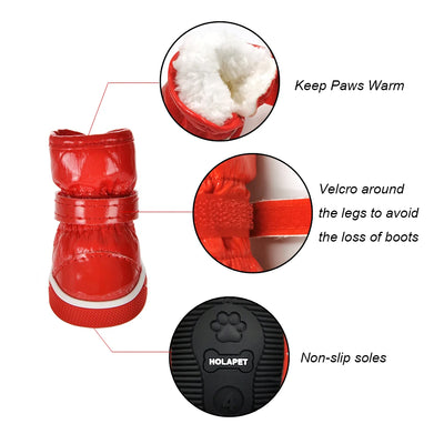 Pawxify SnowStep Fleece-Lined Winter Dog Boots