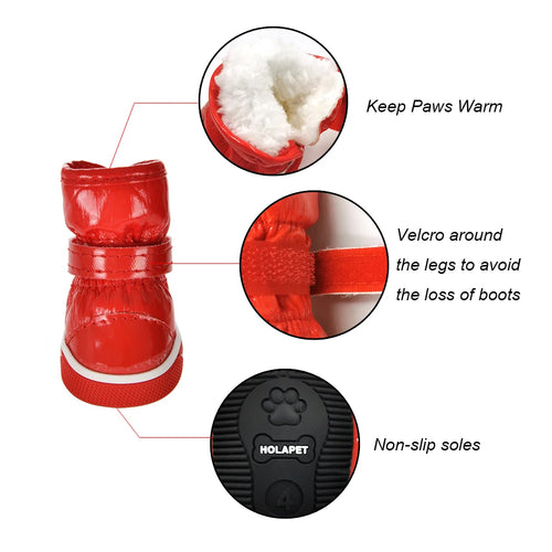 Pawxify SnowStep Fleece-Lined Winter Dog Boots