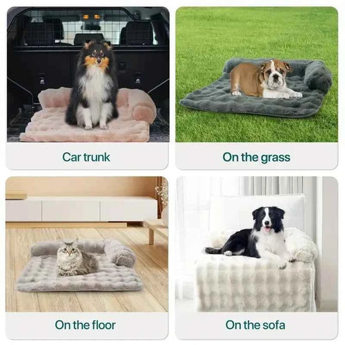 Pawxify CloudNest Faux Rabbit Fur Sofa Bed