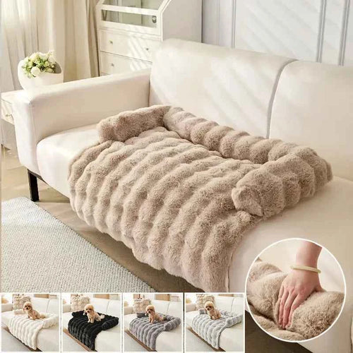 Pawxify CloudNest Faux Rabbit Fur Sofa Bed