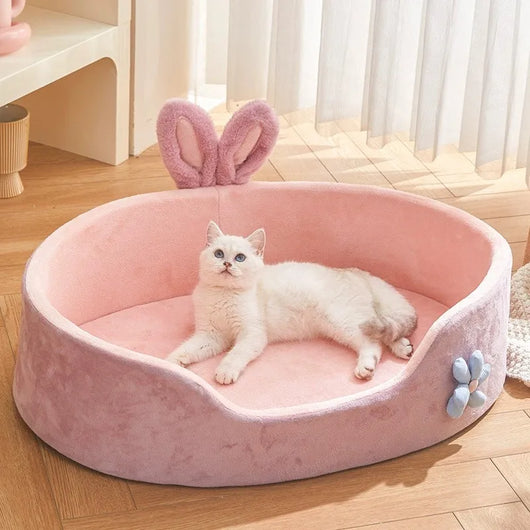 Pawxify BunnyNest Plush Bolster Pet Bed