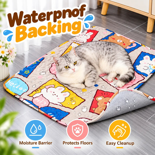 Pawxify Washable Pet Mat – Soft Cotton & Waterproof Backing