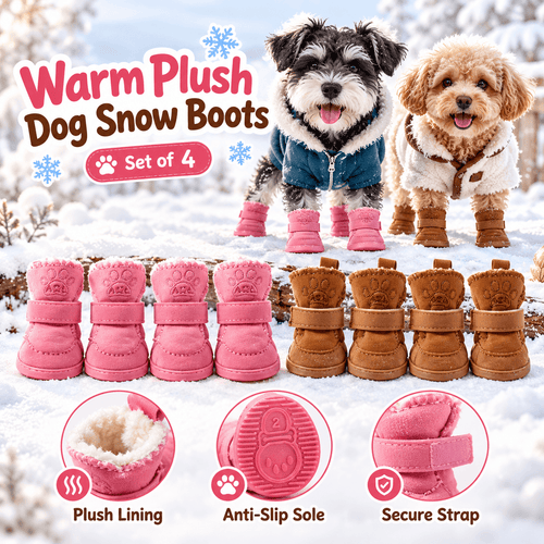 Pawxify WarmStep Plush Winter Dog Boots – Set of 4