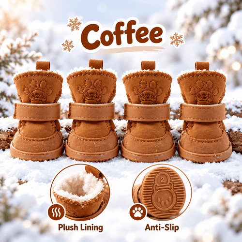 Pawxify WarmStep Plush Winter Dog Boots – Set of 4