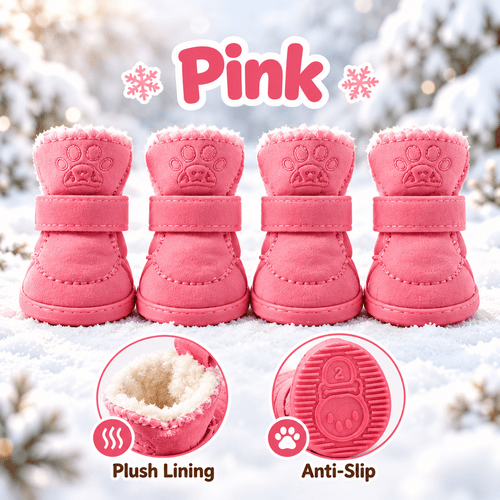 Pawxify WarmStep Plush Winter Dog Boots – Set of 4