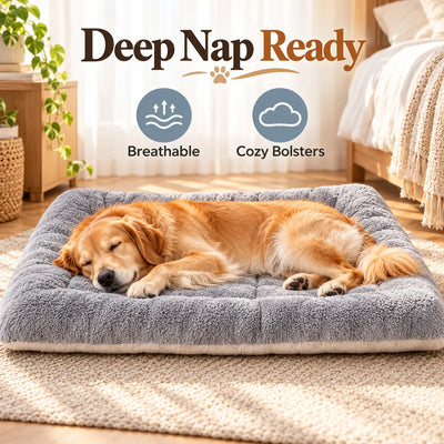 Pawxify Stretch & Rest Plush Bolster Dog Bed