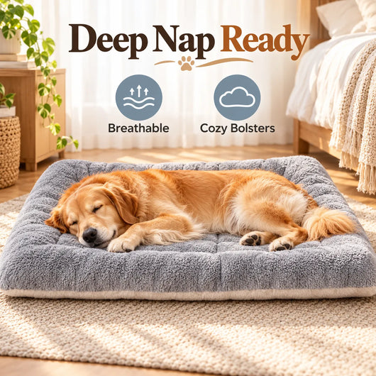 Pawxify Stretch & Rest Plush Bolster Dog Bed