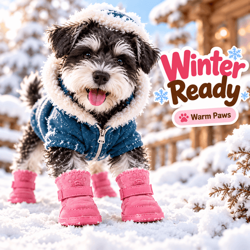 Pawxify WarmStep Plush Winter Dog Boots – Set of 4