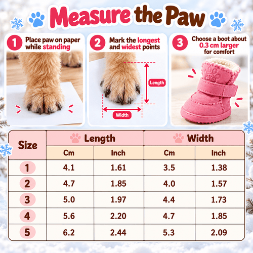 Pawxify WarmStep Plush Winter Dog Boots – Set of 4